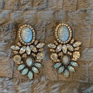 Blue statement earrings